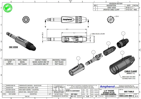 AMPHENOL QS3P AMPHENOL QS3P